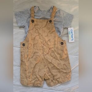 Carter's Tan Animal Print Overalls